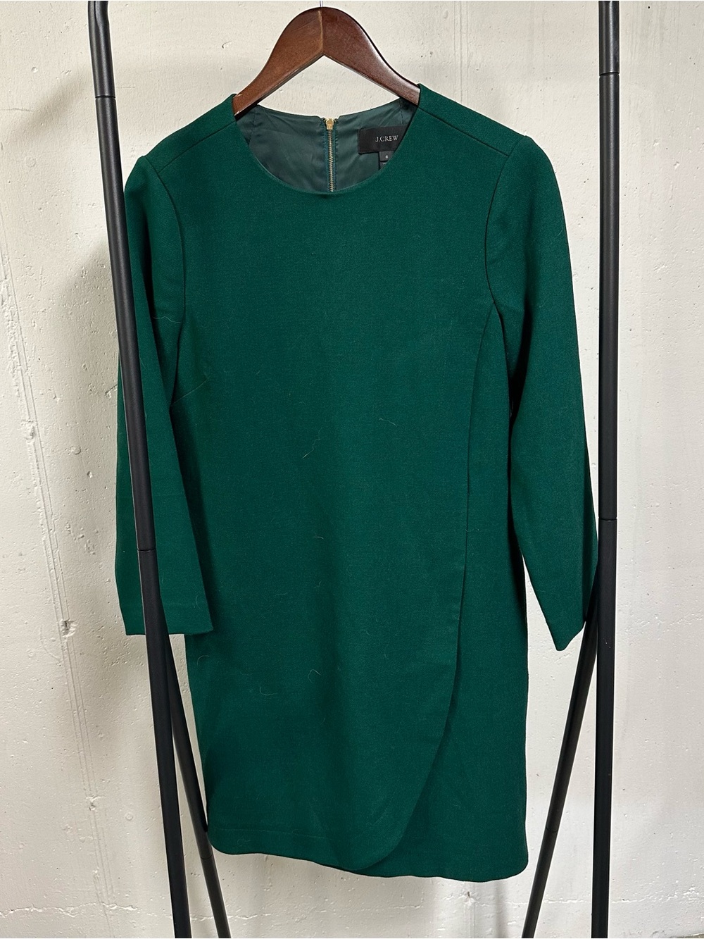 J. Crew Deep Teal Long Sleeve Shift Dress